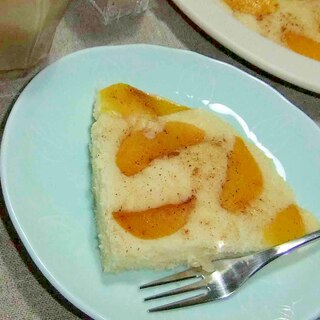 レンジで　黄桃パンケーキ